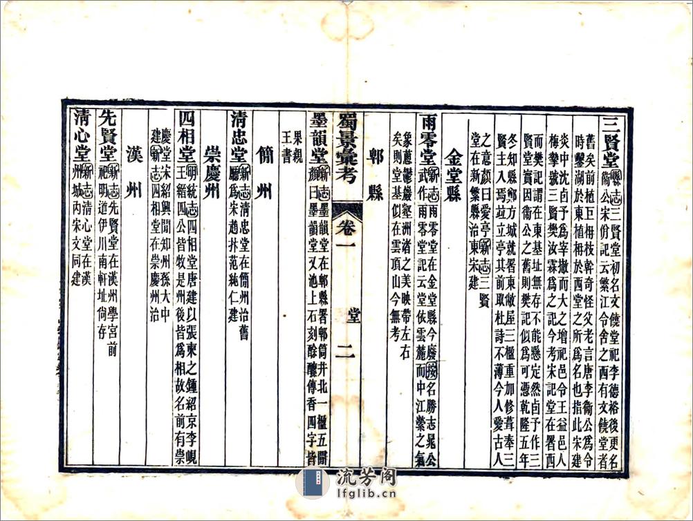 蜀景汇考（光绪） - 第14页预览图