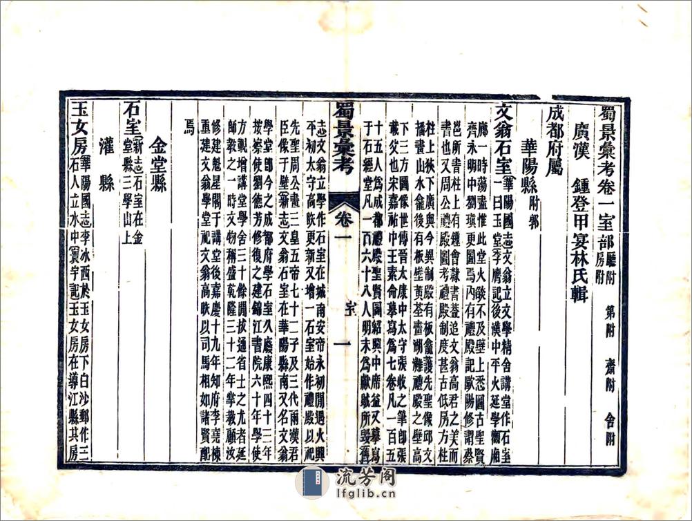 蜀景汇考（光绪） - 第9页预览图