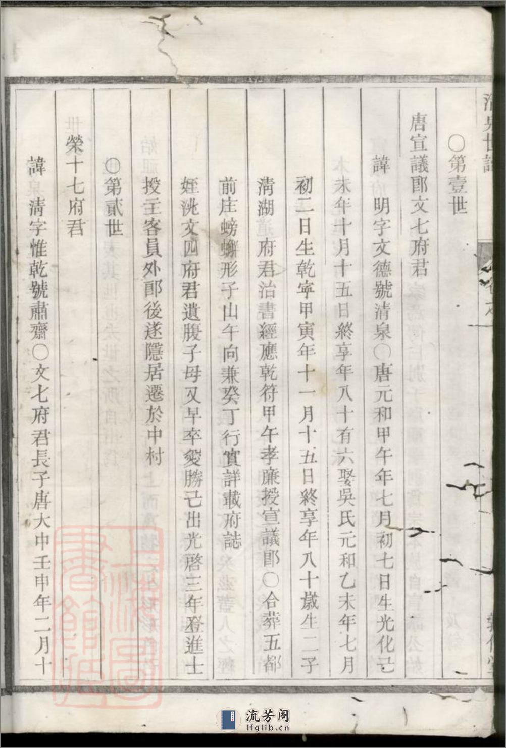清泉翁氏世谱：二十一卷，首一卷，备考一卷，裕後一卷：[寿昌] - 第4页预览图