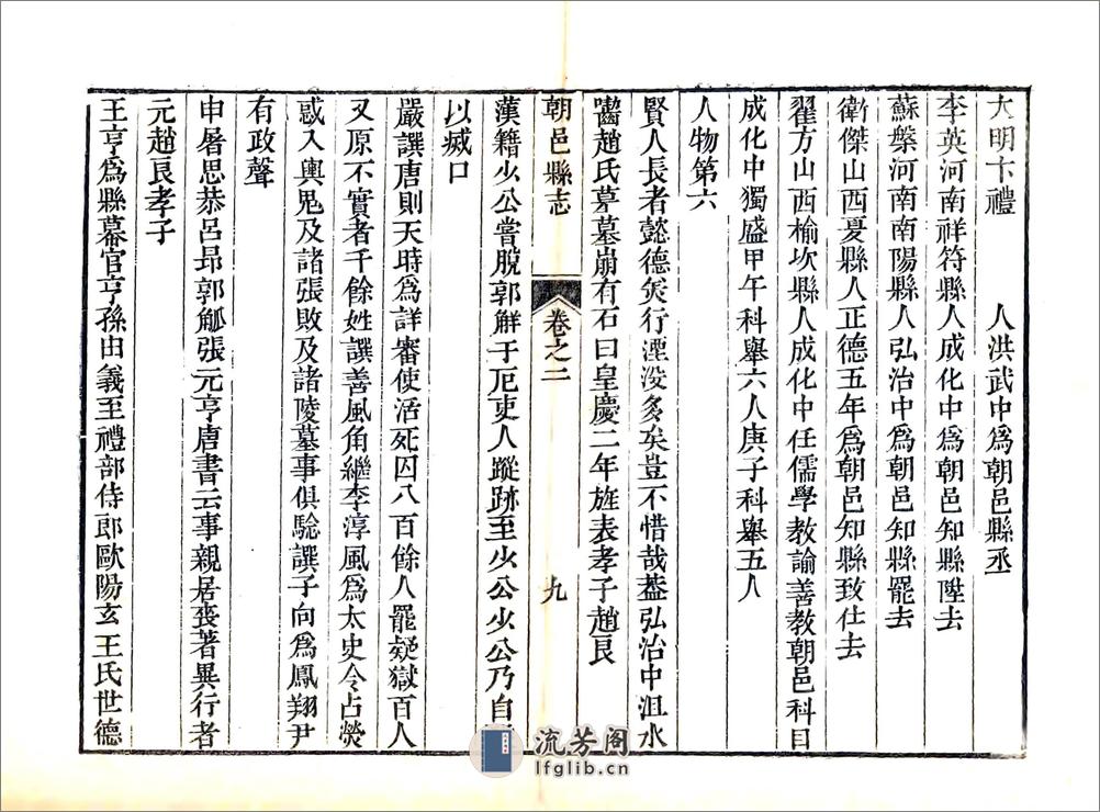 朝邑县志（正德康熙刻本） - 第18页预览图