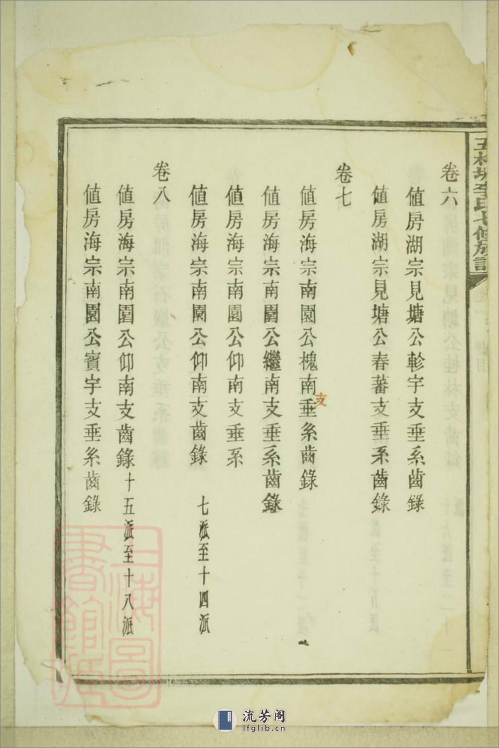 五桂塘李氏七修族谱：二十卷：[湖南湘潭] - 第19页预览图