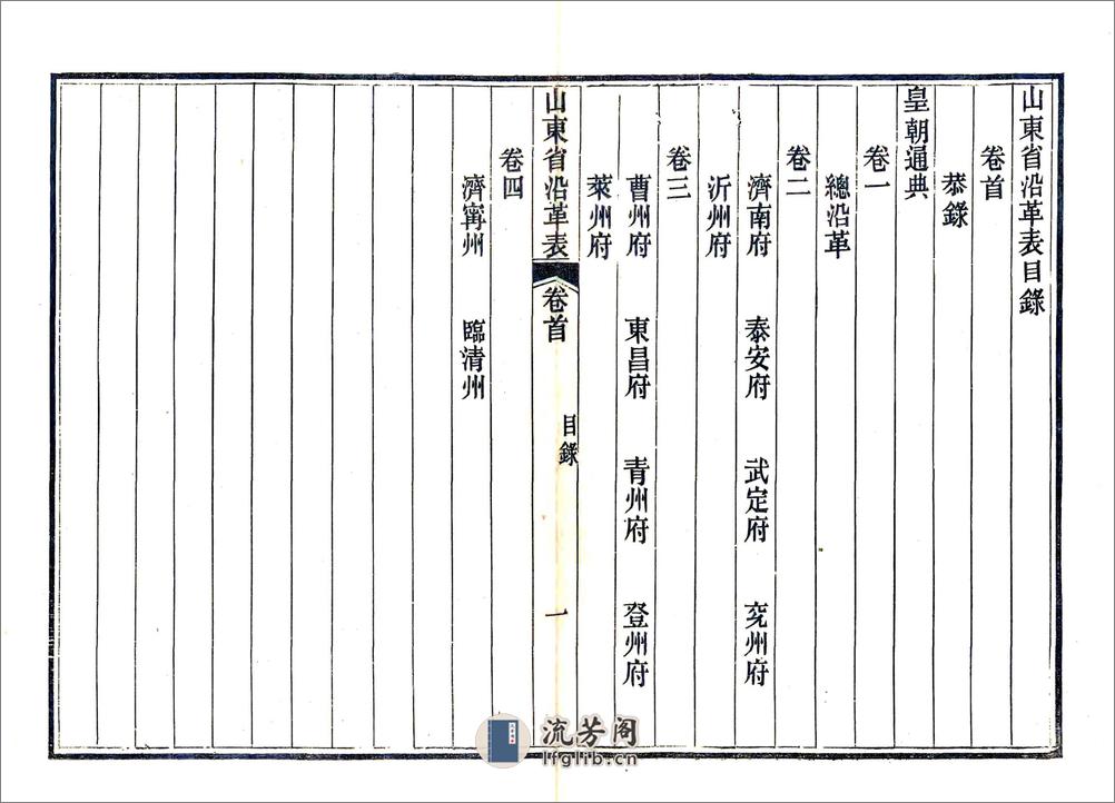 山东省沿革表（光绪） - 第5页预览图