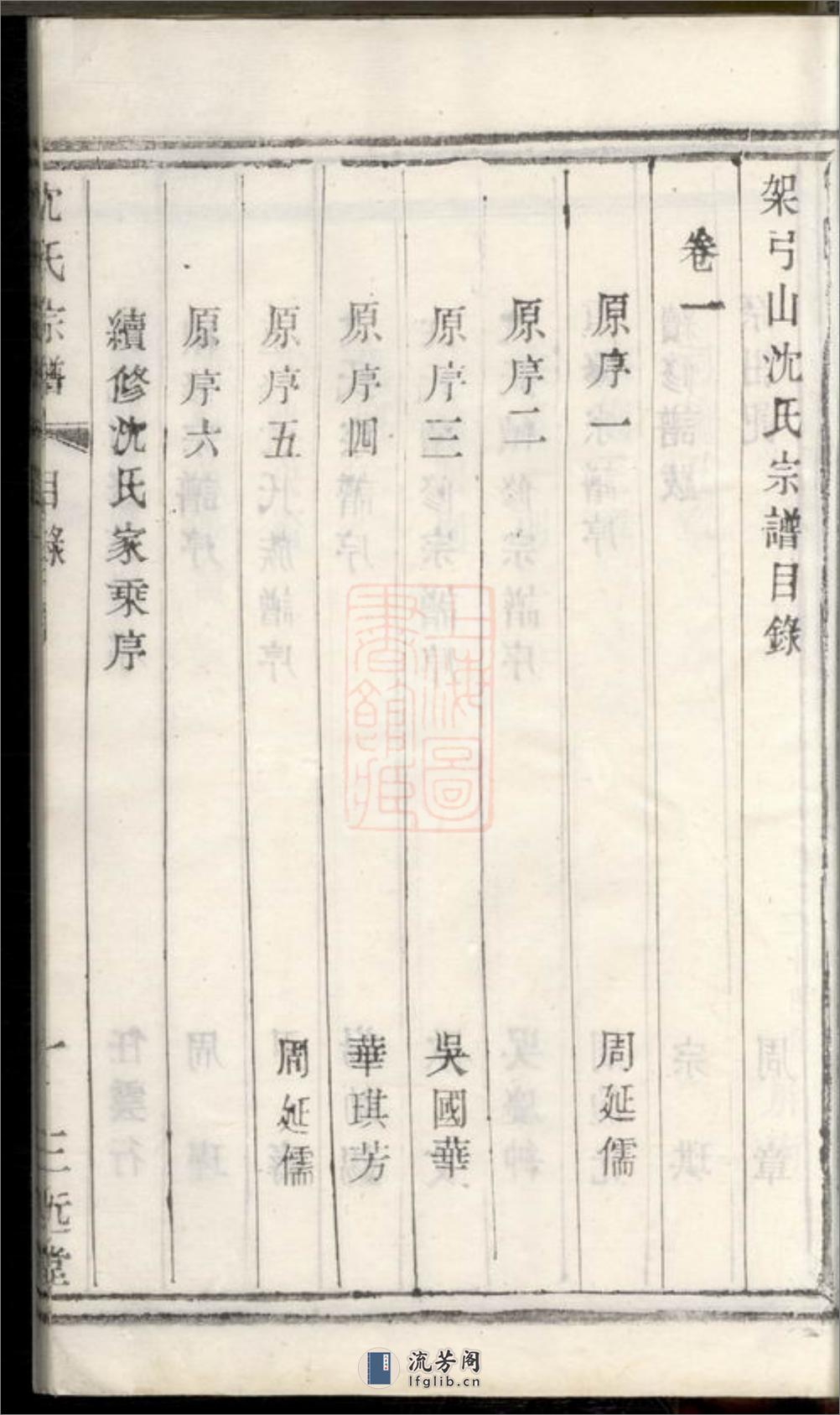 架弓山沈氏宗谱：四卷：[宜兴] - 第19页预览图