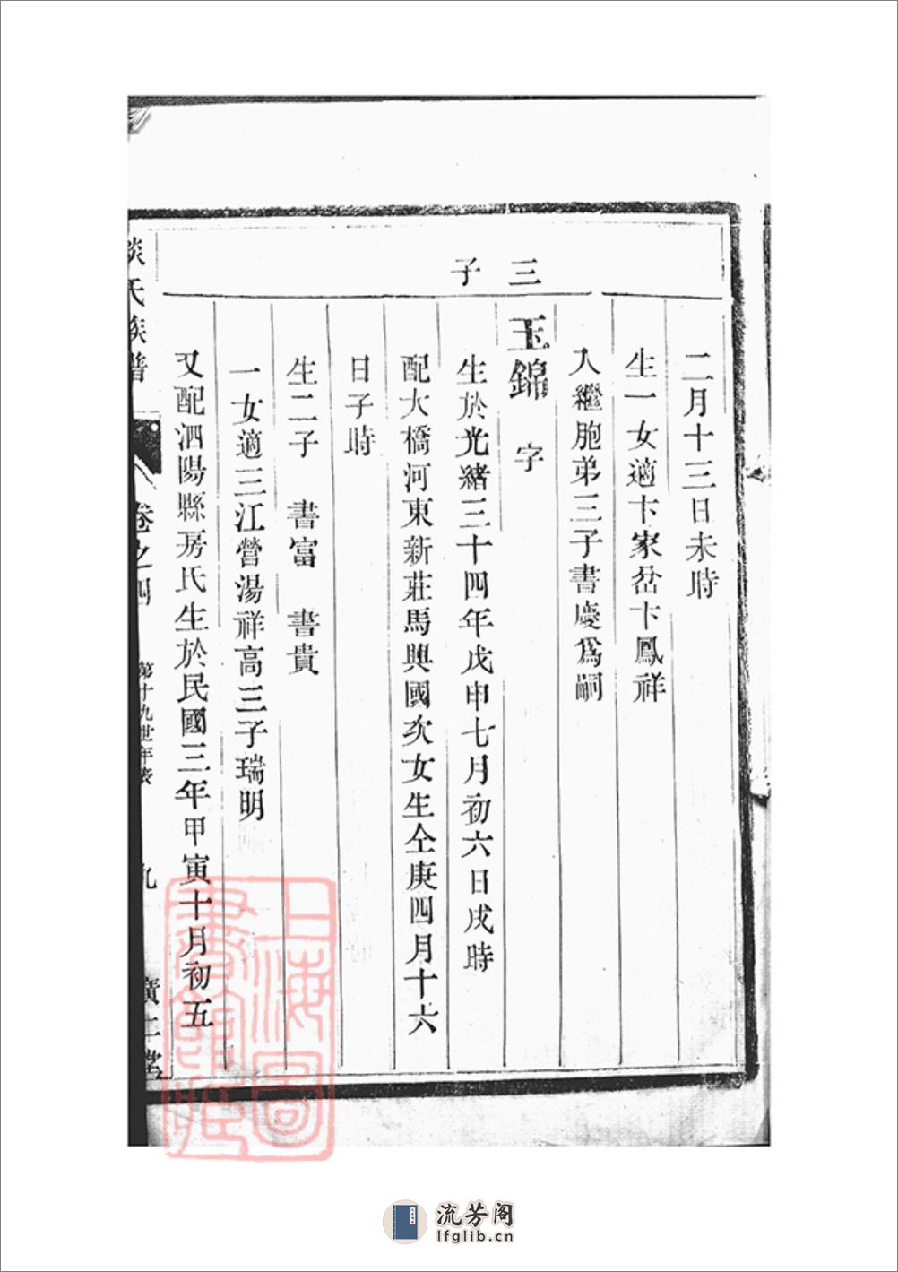 维扬邗东谈氏重修族谱：[扬州] - 第19页预览图
