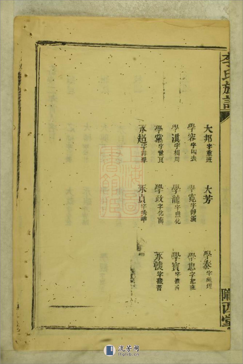 李氏族谱：不分卷：[武陵] - 第18页预览图