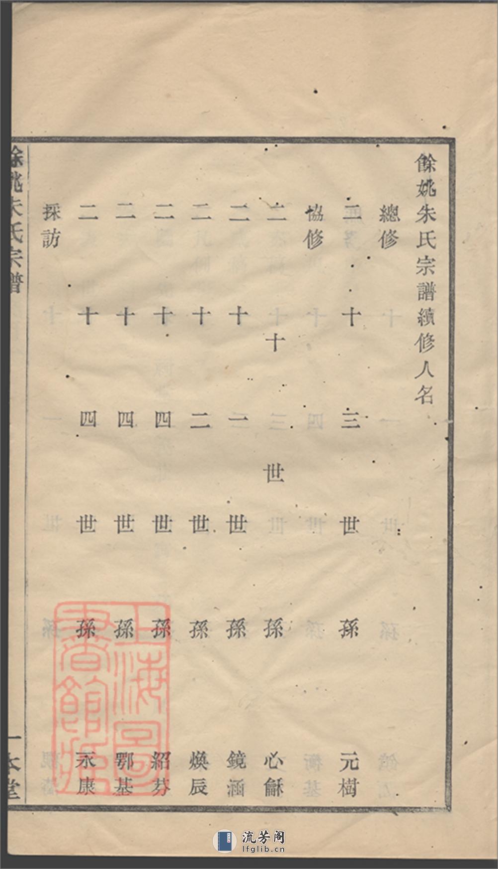 民国馀姚朱氏谱：二十卷首一卷 - 第9页预览图