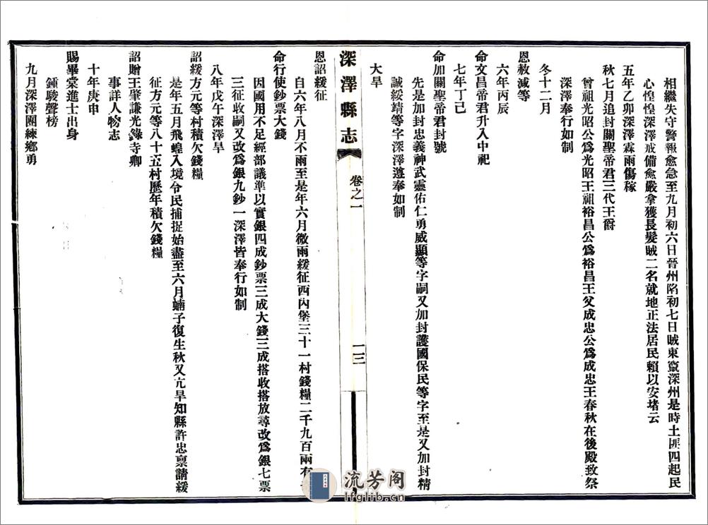 深泽县志（咸丰民国铅印本） - 第20页预览图
