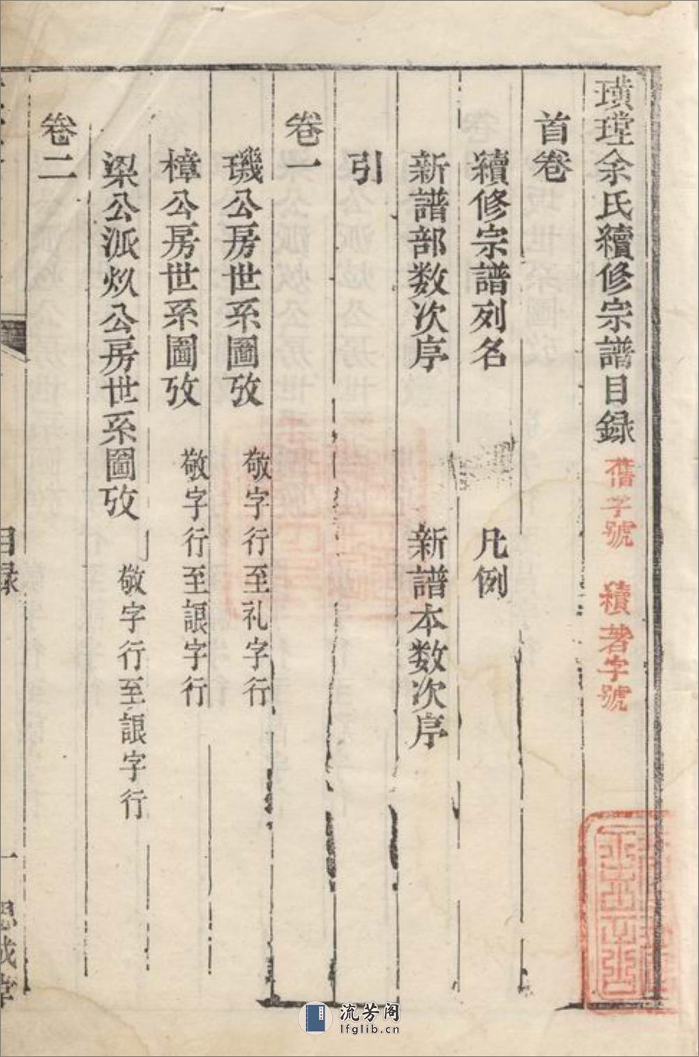 璜皌余氏宗谱：六卷，首一卷：[遂安] - 第3页预览图