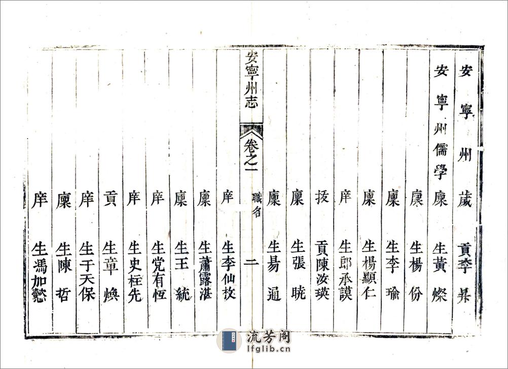 安宁州志（雍正） - 第11页预览图