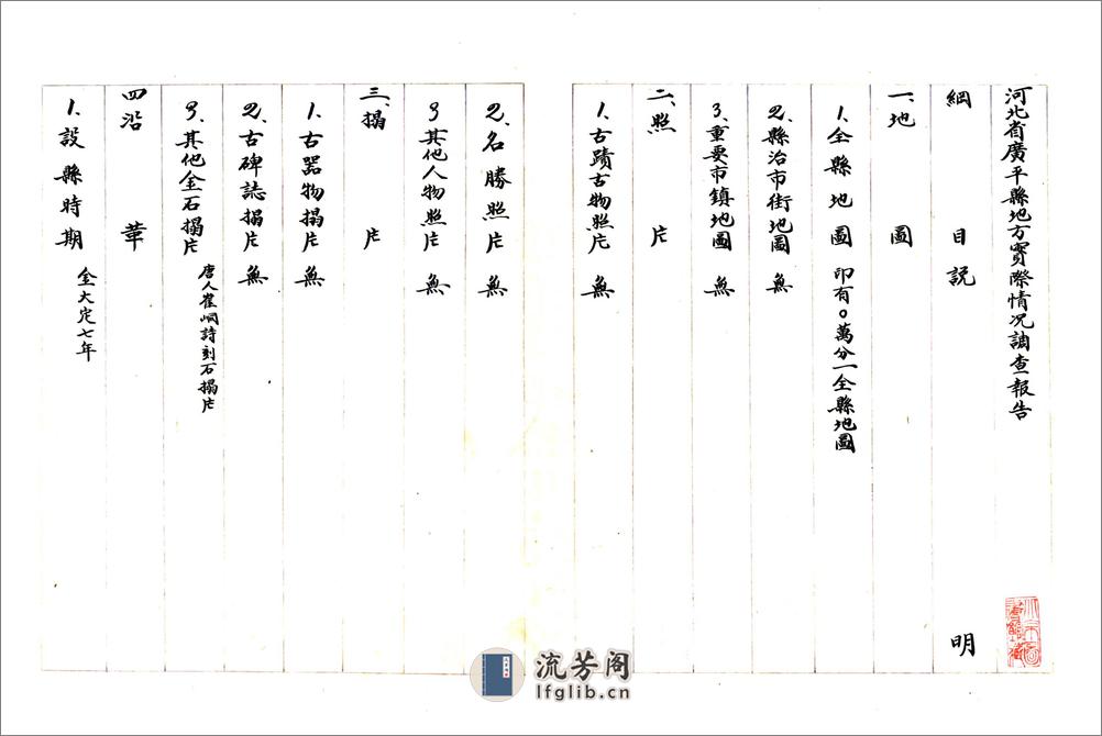 河北省广平县地方实际情况调查报告书（民国） - 第2页预览图