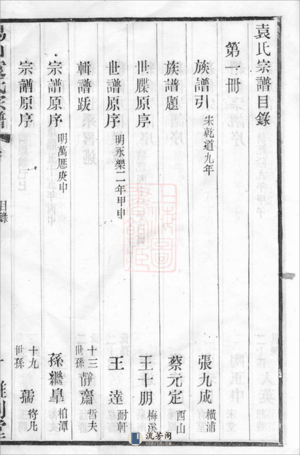 锡山袁氏宗谱：三十二卷，附一卷：[无锡] - 第11页预览图