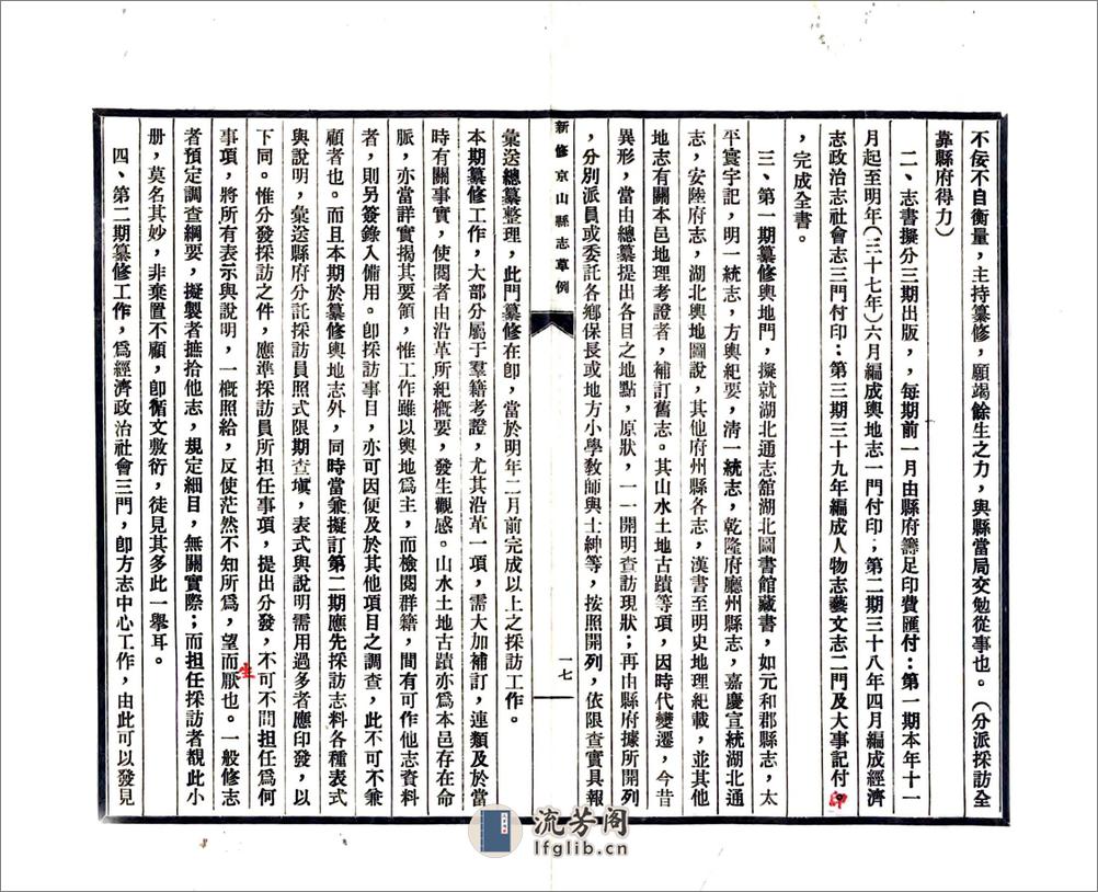 新修京山县志草例（民国） - 第19页预览图