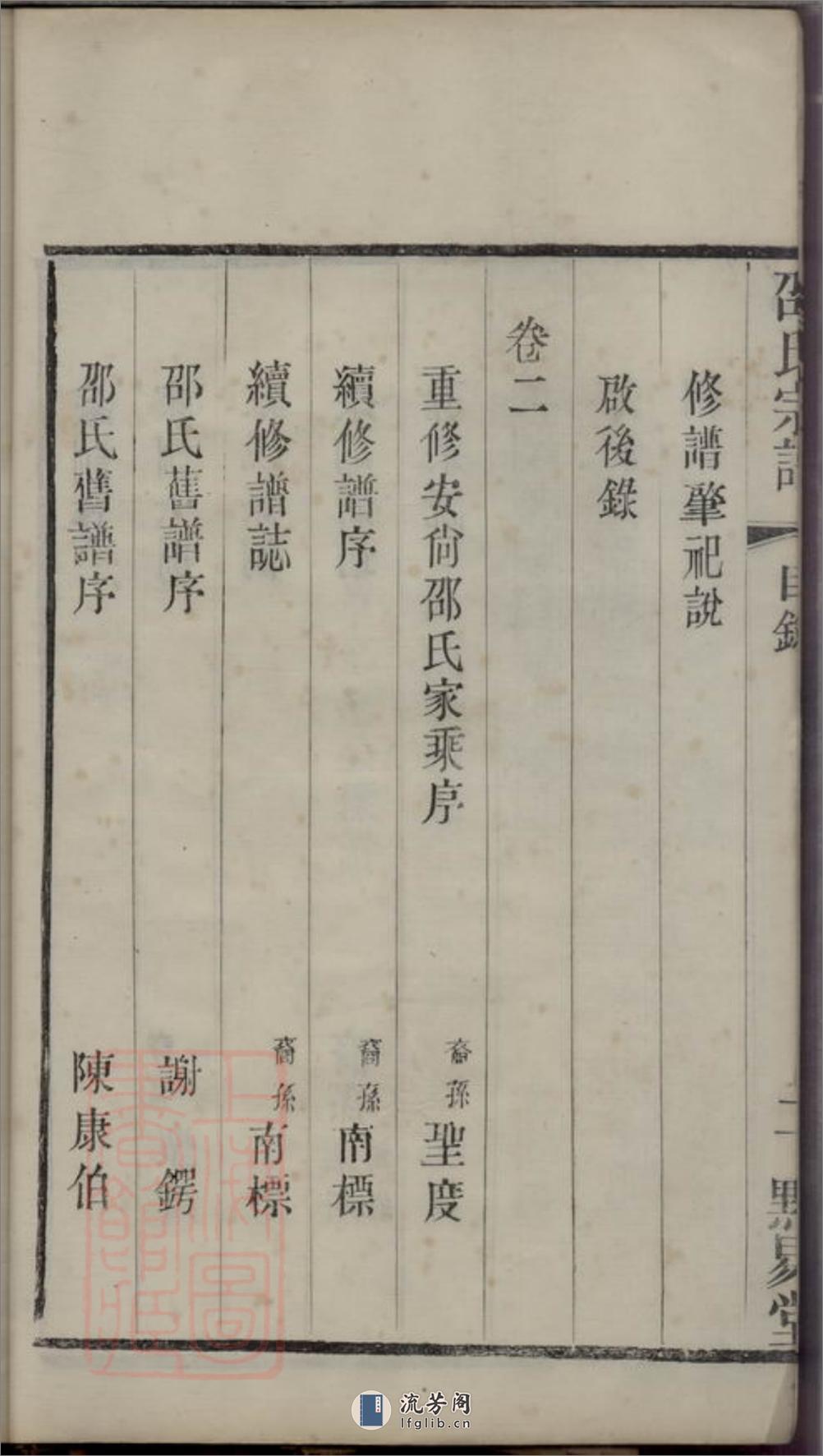 安尚邵氏宗谱：六卷：[武进] - 第19页预览图