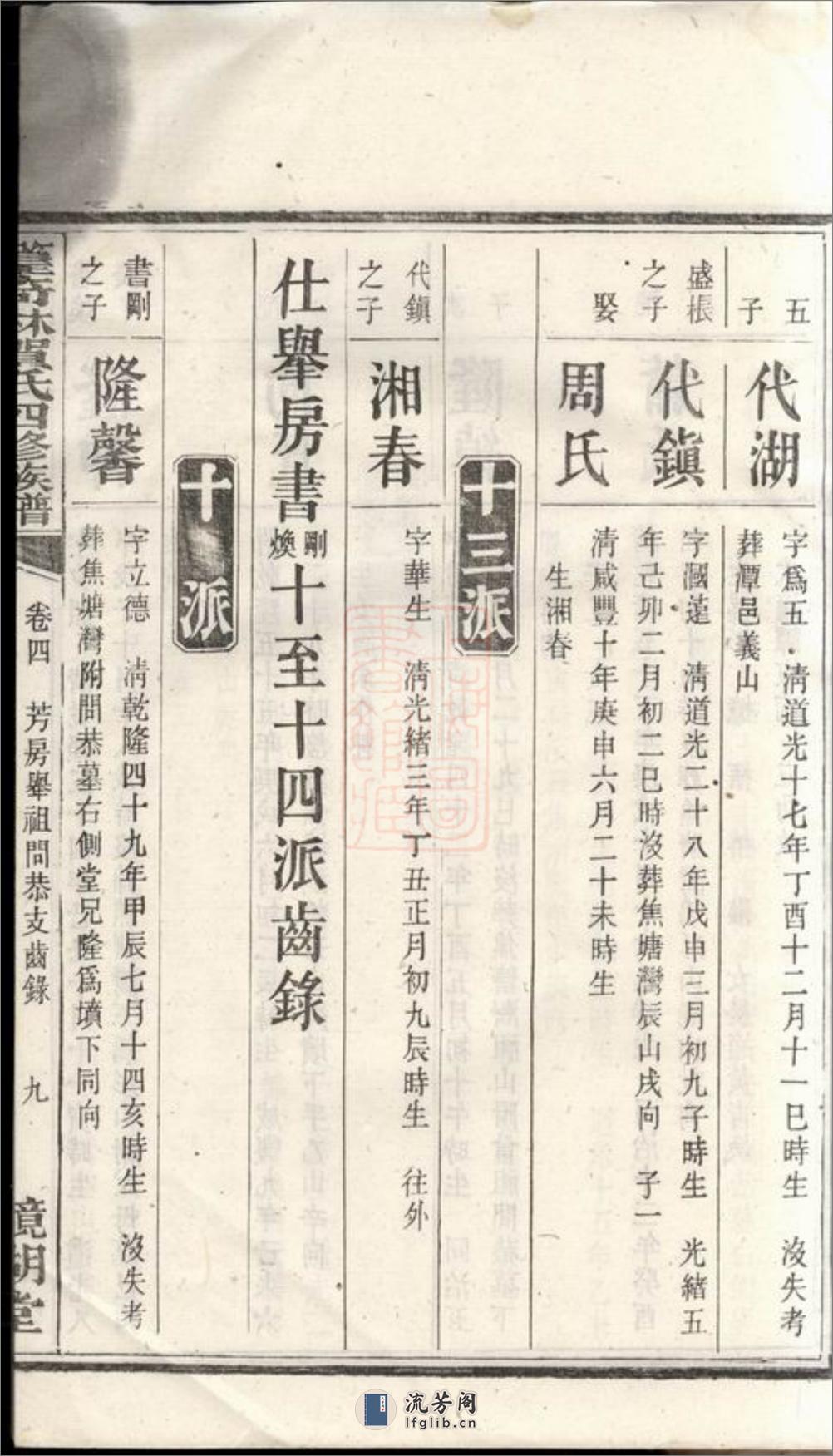 中湘篁奇林贺氏四修谱：[湘潭] - 第19页预览图