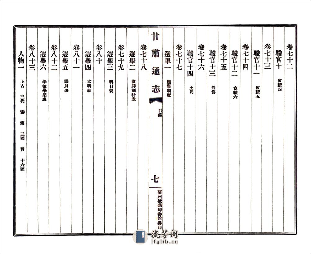 甘肃通志凡例及目录（民国） - 第13页预览图