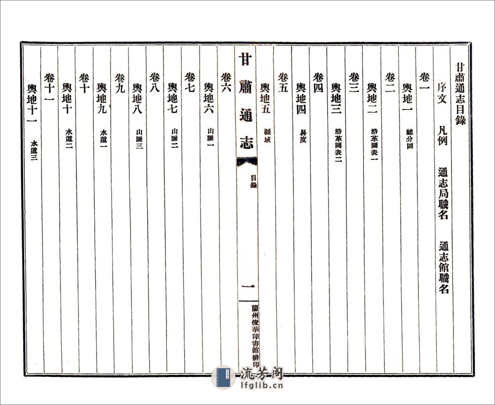 甘肃通志凡例及目录（民国） - 第7页预览图