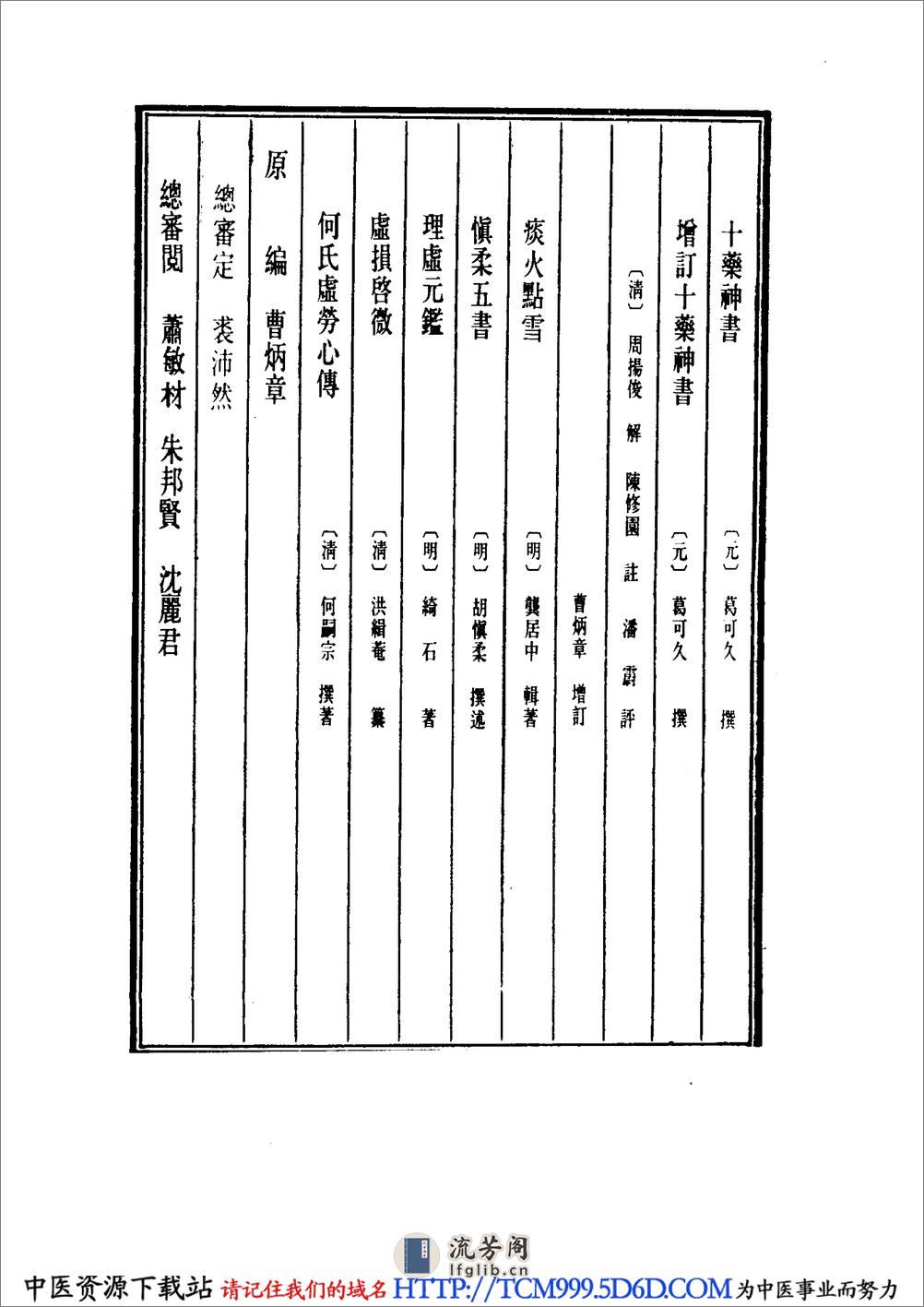 中国医学大成.19.十药神书.增订十药神书.痰火点雪.慎柔五书.理虚元鉴.虚损启微.何氏虚劳心传 - 第4页预览图