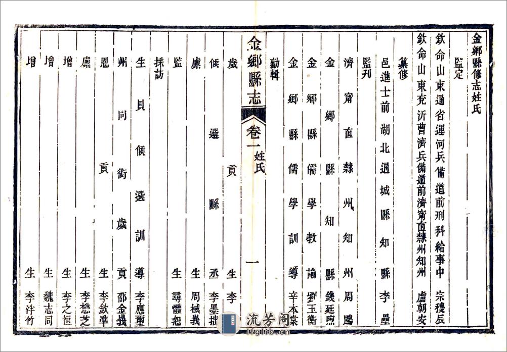 金乡县志略（同治） - 第9页预览图