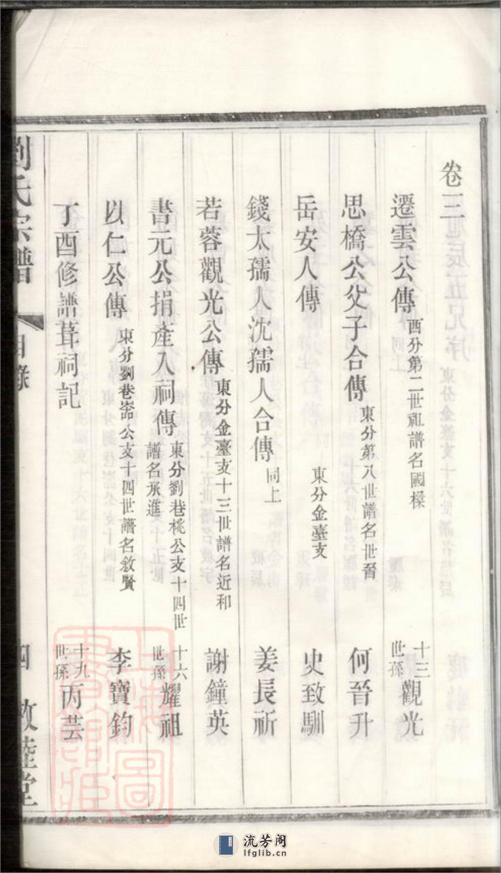 刘氏宗谱：十二卷：[武进] - 第15页预览图