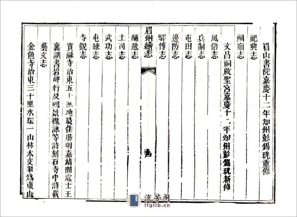 续眉州志略（嘉庆） - 第11页预览图