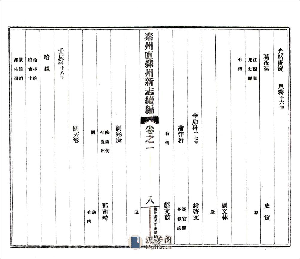 秦州直隶州新志续编（民国） - 第16页预览图