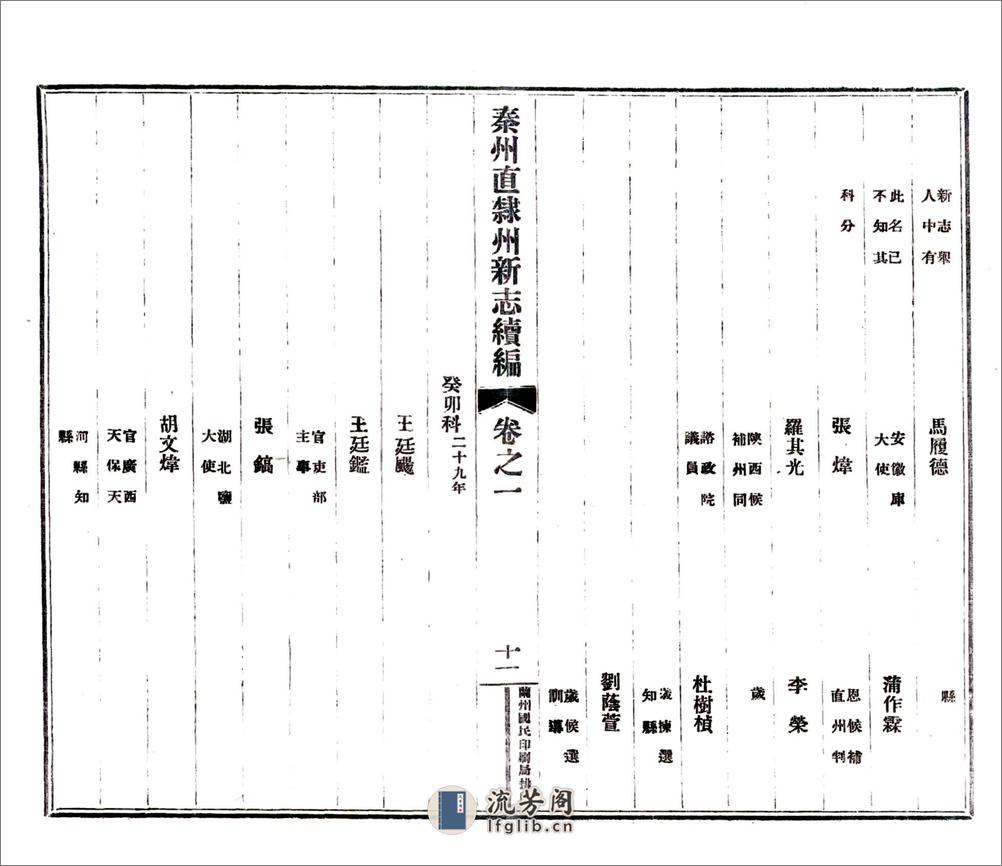 秦州直隶州新志续编（民国） - 第19页预览图