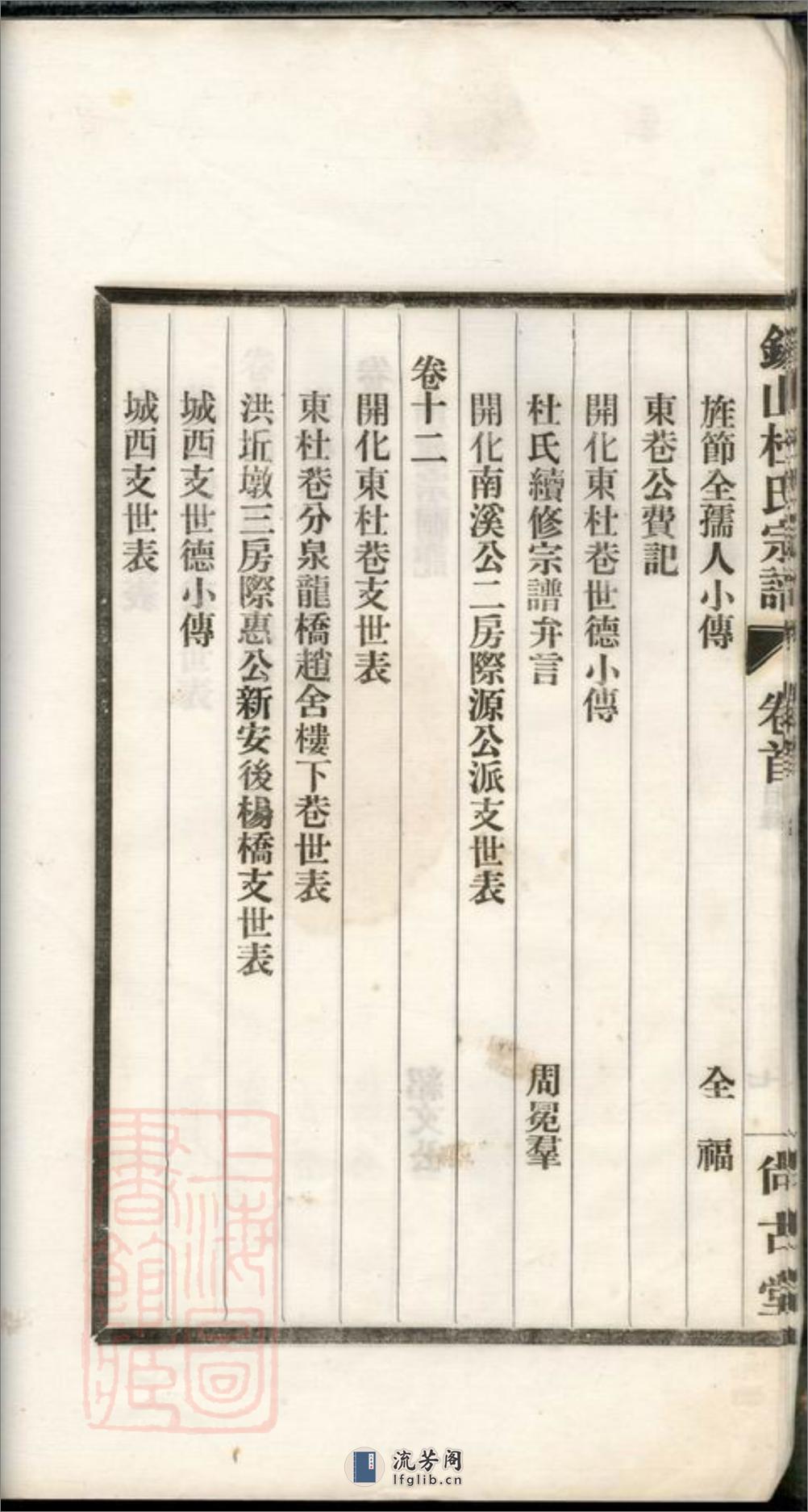 锡山杜氏续修宗谱：十二卷：[无锡] - 第20页预览图
