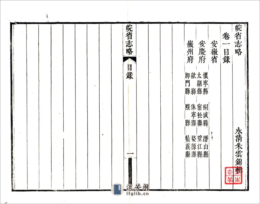 皖省志略（道光） - 第7页预览图