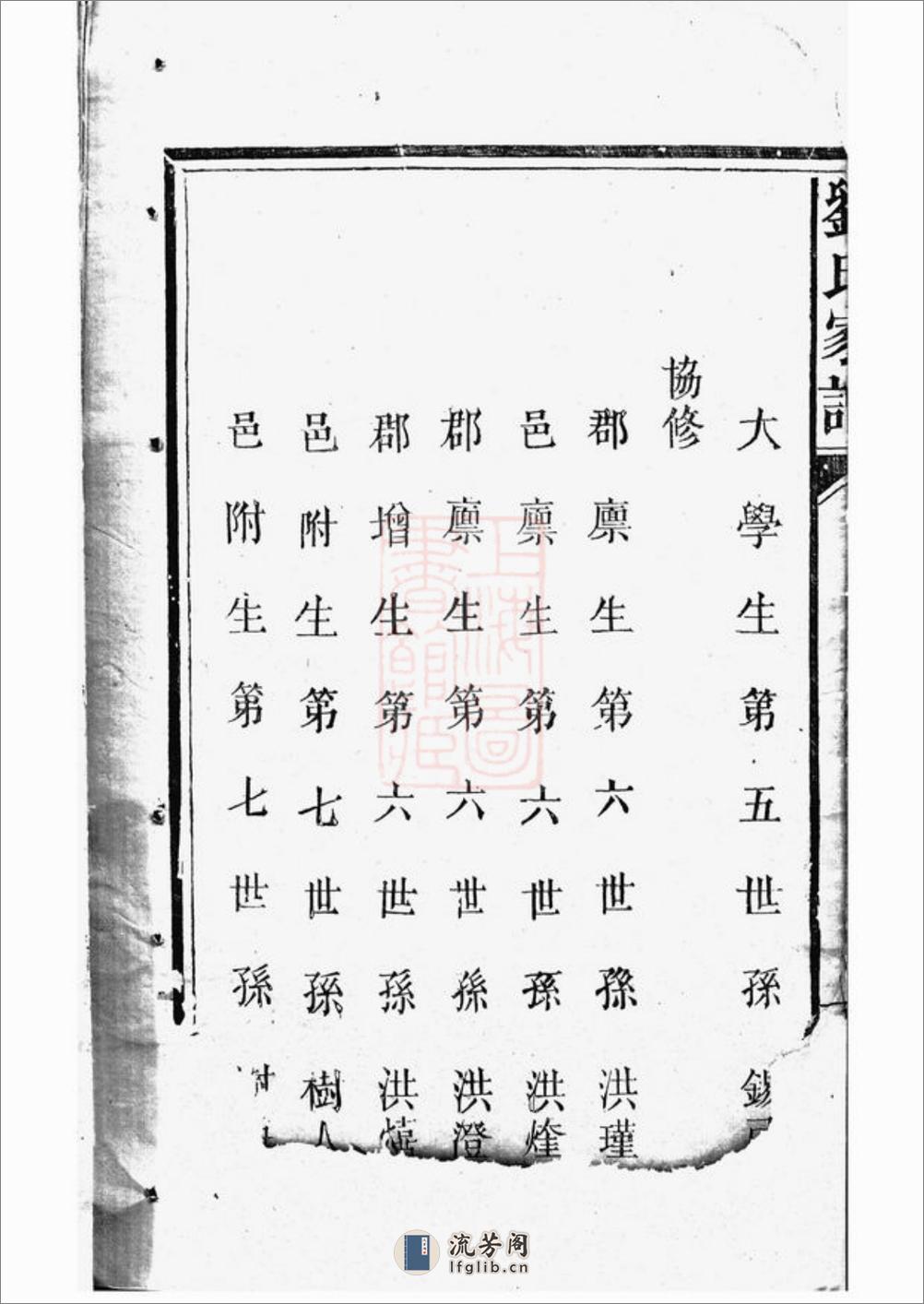 刘氏家谱：四卷，首一卷，末一卷：[萍乡] - 第5页预览图