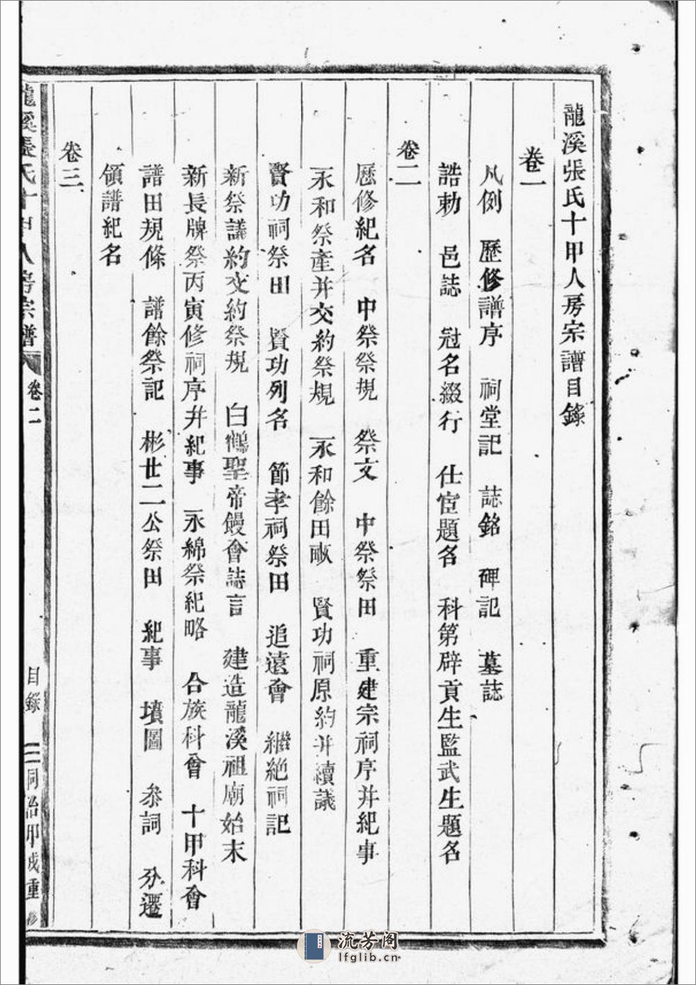 龙溪张氏十甲人房宗谱：二十五卷：[浦江] - 第10页预览图