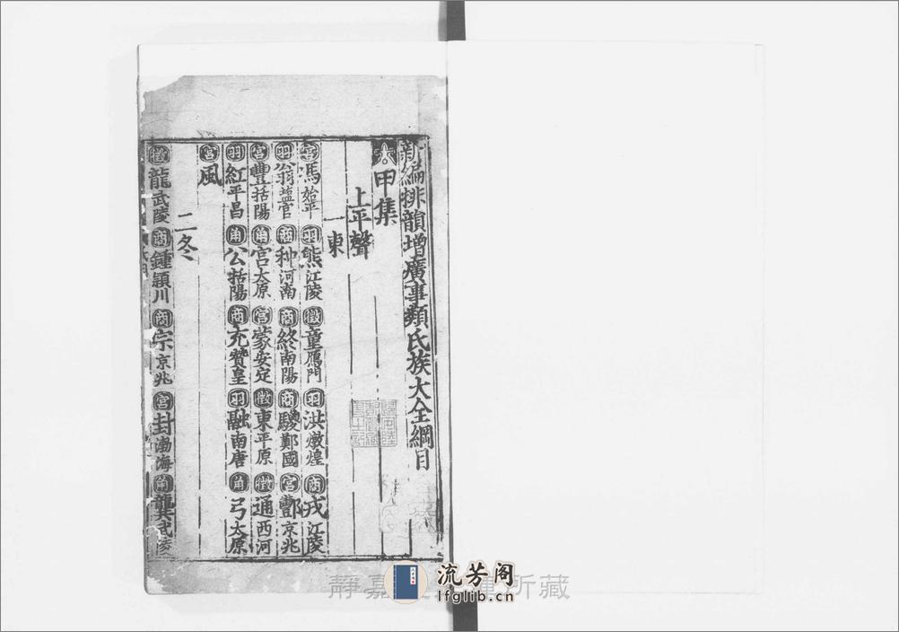 新编排韵增广事类氏族大全.10集（甲-癸集）.编者不详.元建安刊.10册 - 第4页预览图