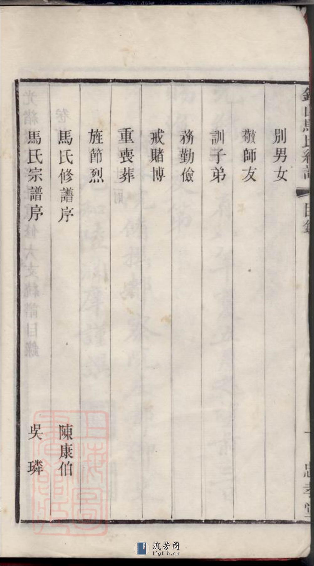 锡山马氏统谱：十二卷，首一卷：[无锡] - 第11页预览图