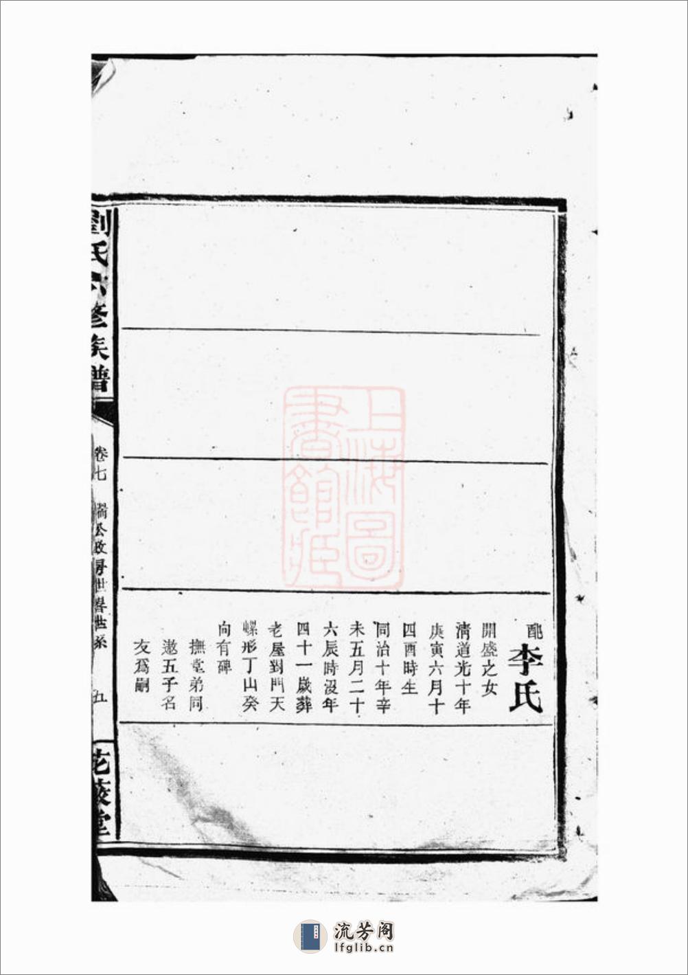 刘氏六修族谱：[湖南] - 第11页预览图