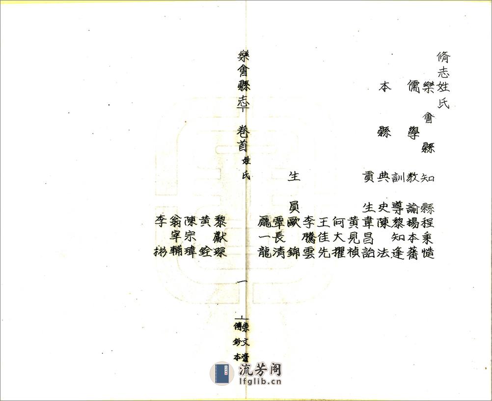 乐会县志（康熙油印本） - 第5页预览图