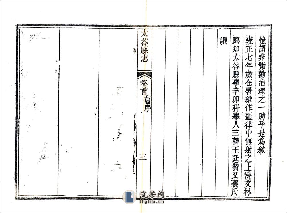 太谷县志（咸丰） - 第10页预览图