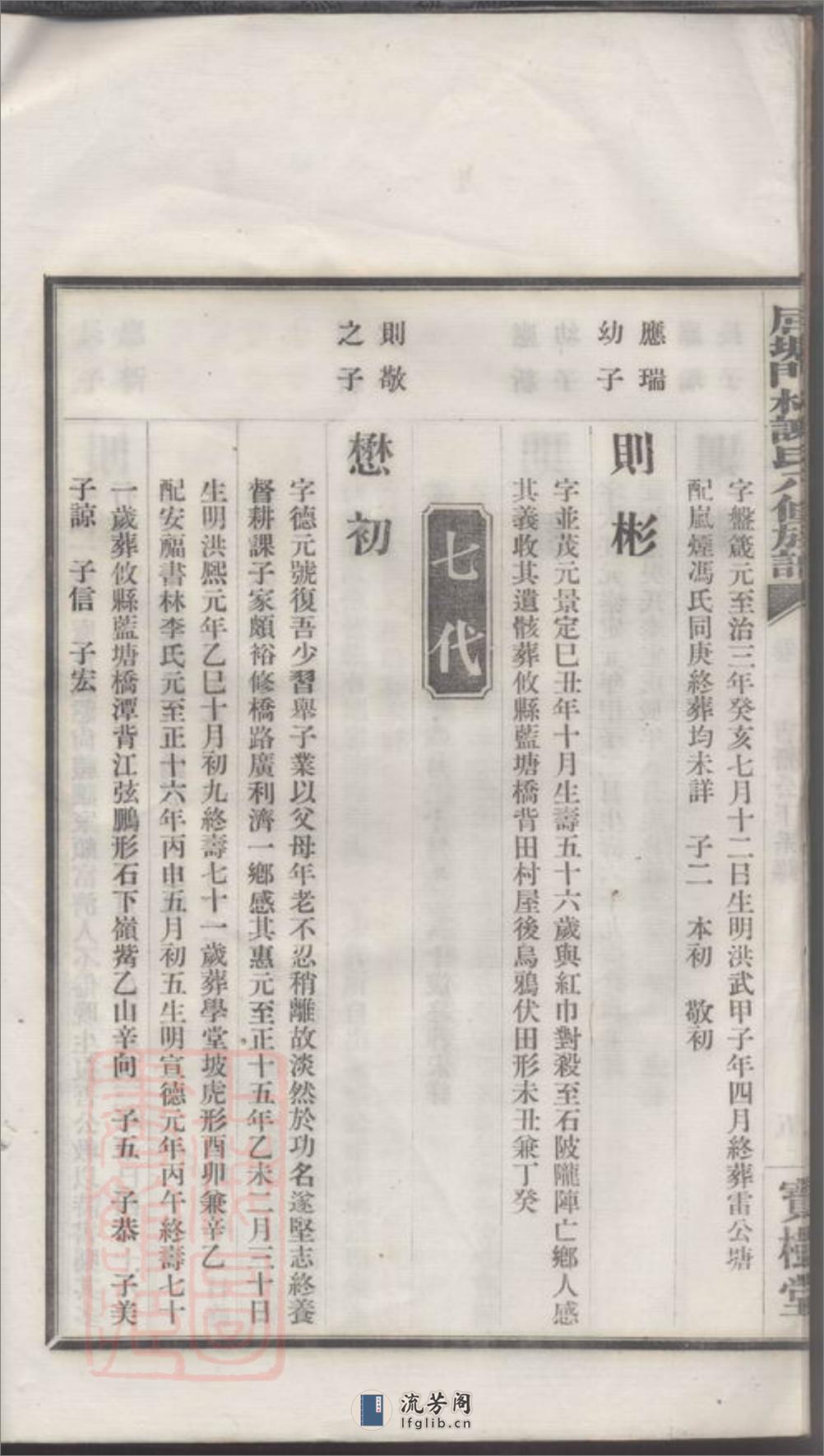 醴陵屈塘门村谢氏八修族谱 - 第12页预览图
