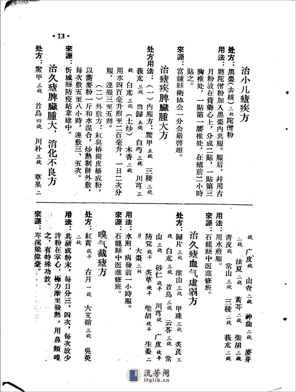 广西1957中医验方秘方汇集 - 第16页预览图