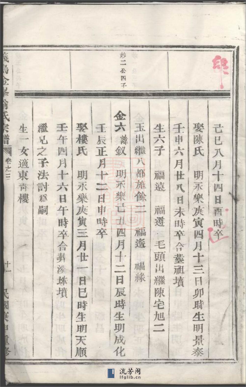 义乌金峰翁氏宗谱 - 第20页预览图