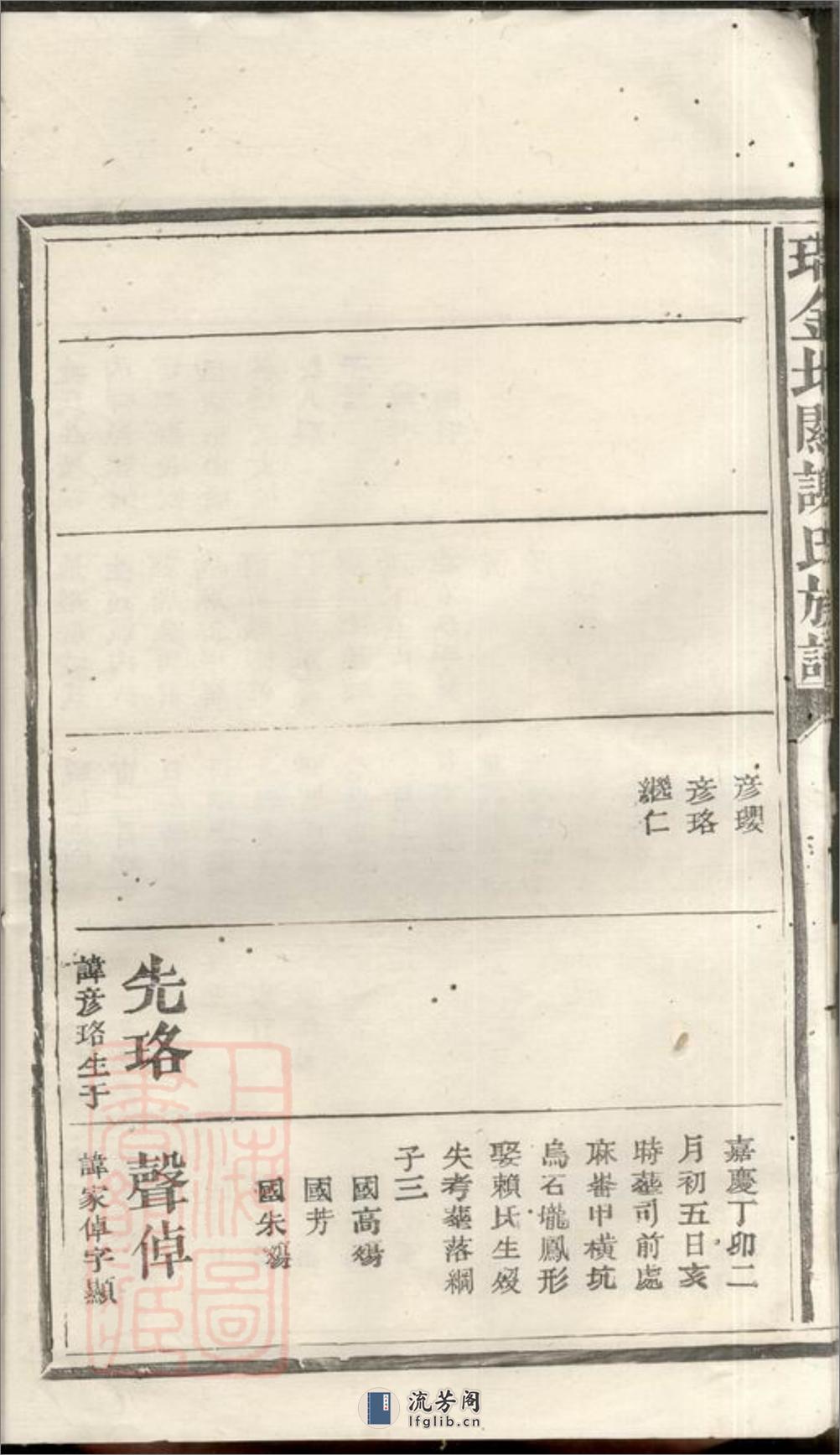 瑞金北关谢氏宗谱：不分卷：[江西瑞金] - 第9页预览图