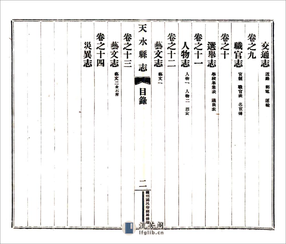 天水县志（民国） - 第3页预览图