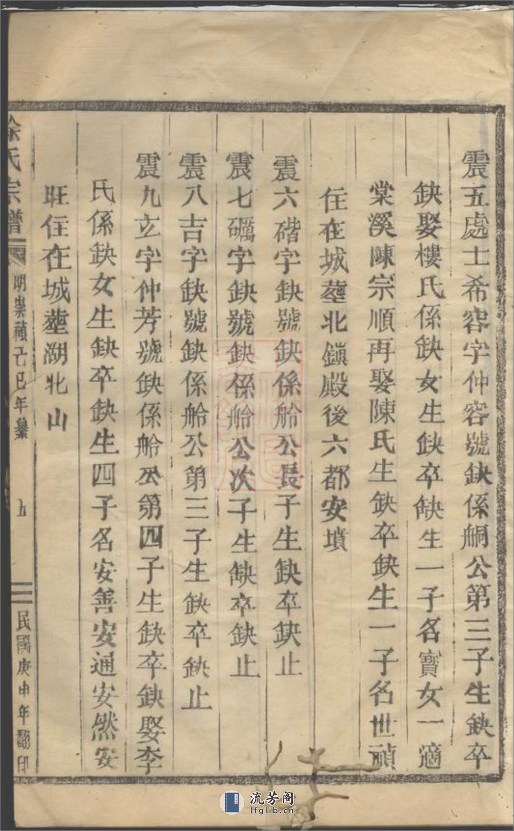 徐氏宗谱：[永康] - 第11页预览图